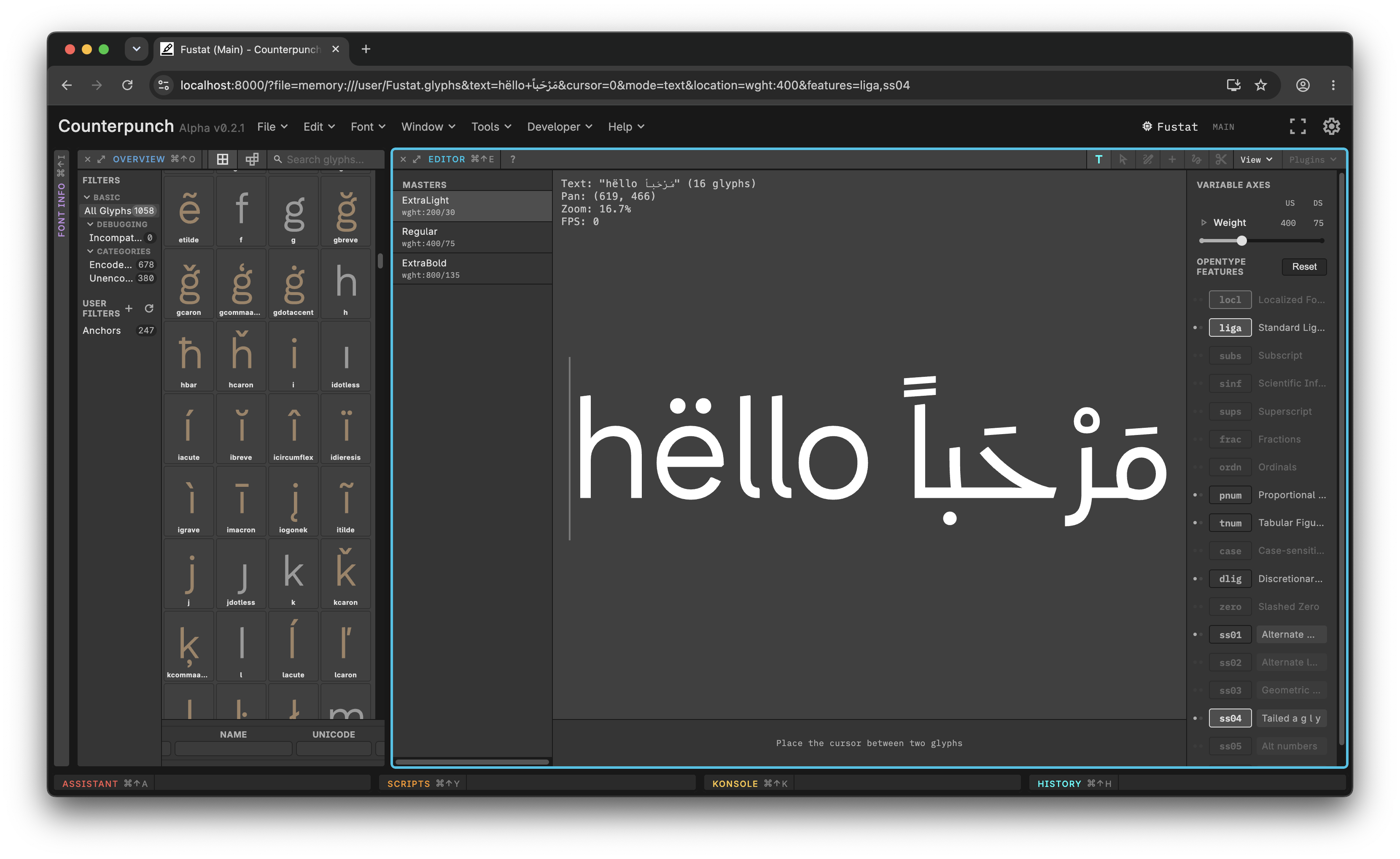 Counterpunch Font Editor Screenshot